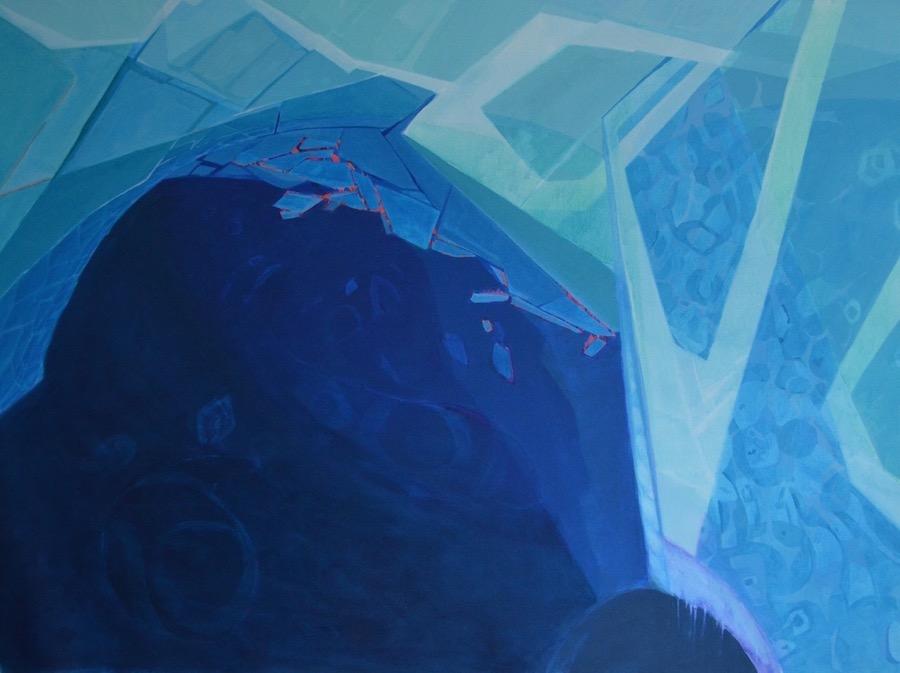 Under Ice Imaginative Exploration 2, acrylic on canvas, 66
